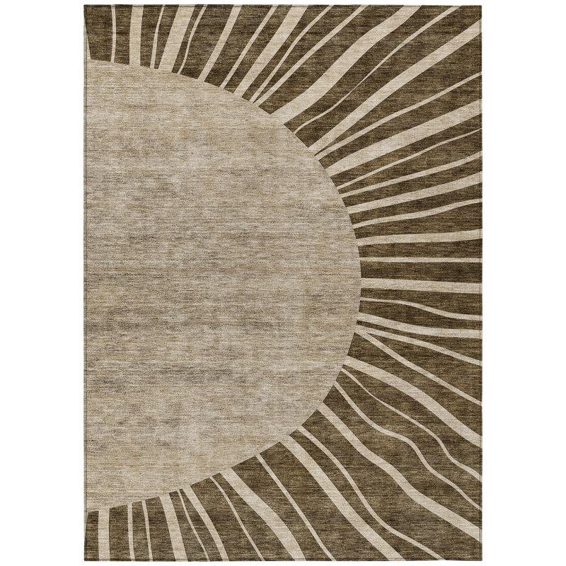 3' X 5' Abstract Washable Indoor Outdoor Area Rug