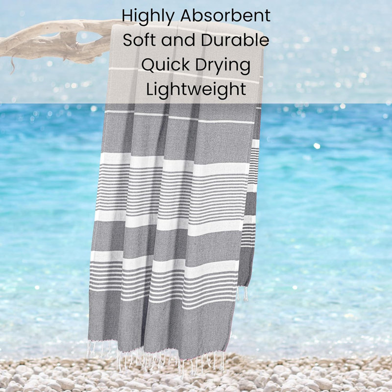 Meini Cotton Beach Towel, Gray