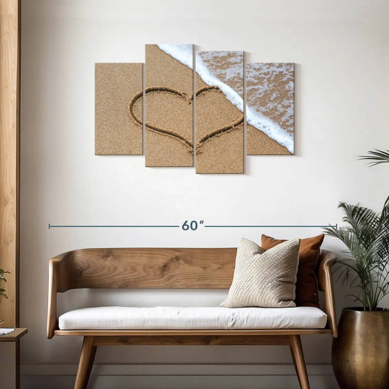 Gillard Heart On Sandy Beach, 27" H x 43" W