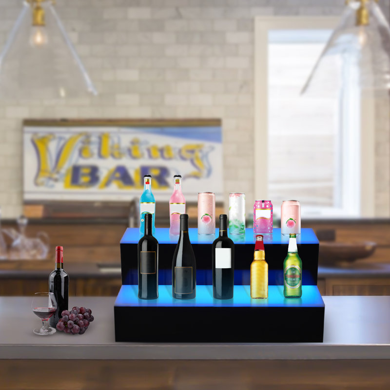 Présentoir à vin lumineux à DEL en acrylique avec télécommande