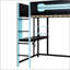Lit mezzanine en bois pleine grandeur avec bureau intégré, garde-robe ouverte et éclairage RVB personnalisable, pour un espace peu encombrant et multifonctionnel.-1646528789