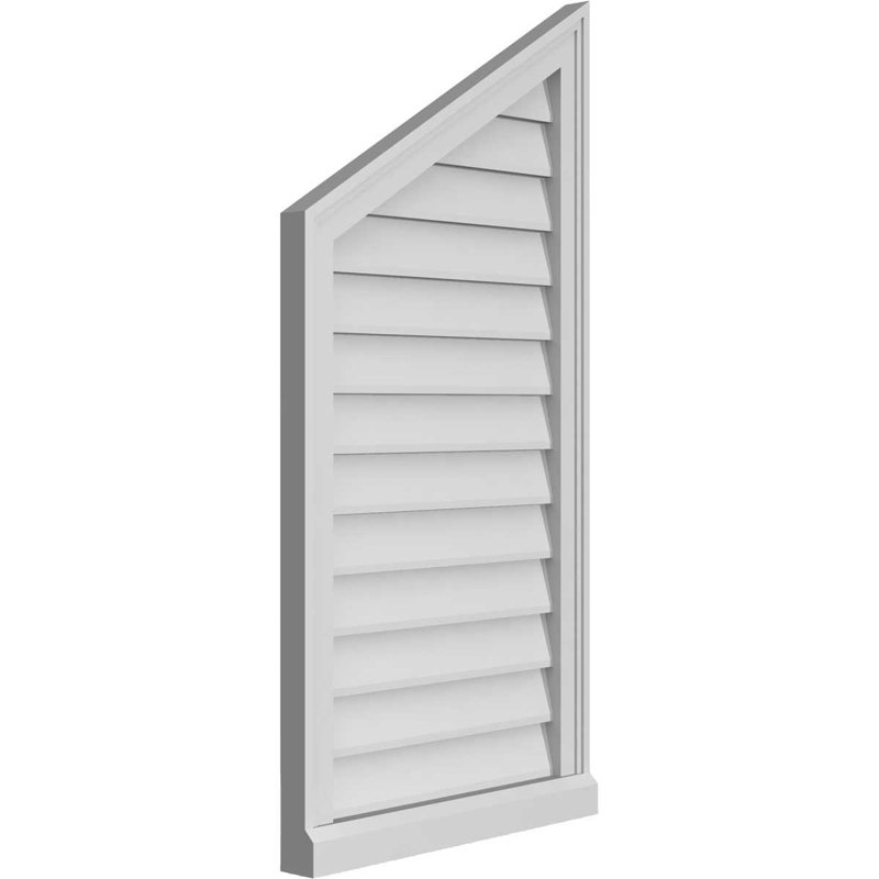 Half Peaked Left Surface Mount Signature Urethane Non-Functional Gable Vent 7/12 Pitch Primed Tan, 40" H x 20" W x 2" D