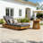 Spacious Teak Patio Chaise Lounges, Durable Acacia Wood With Cozy Cushions
