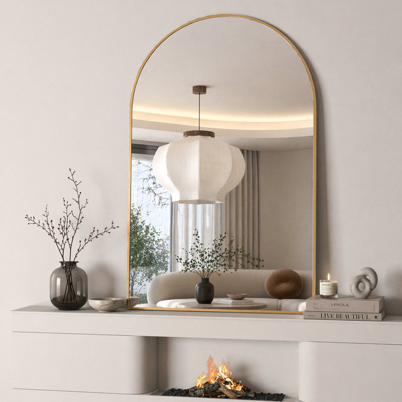 Miroir mural pour salle de bain, 24 x 32 po, Doré