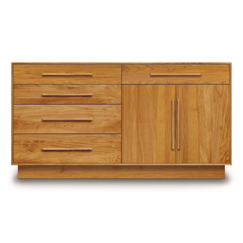Moduluxe 5 - Drawer Solid Wood Dresser, Natural Cherry, Left