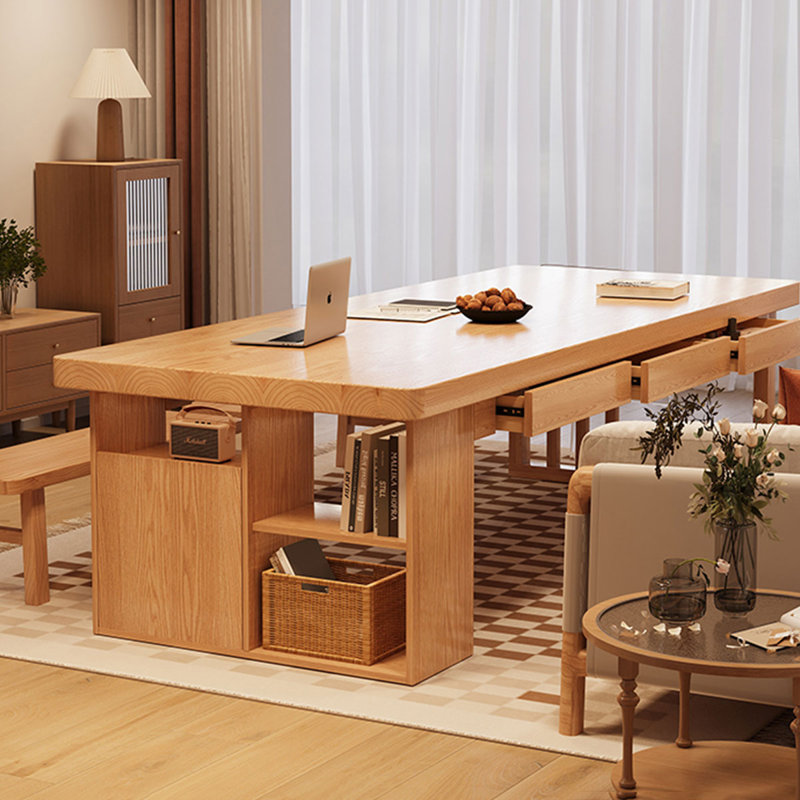 Rectangular Solid Wood desks, 29.53" H x 94.49" W x 35.43" D