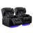 Aguilera Leather Power Recliner Chair Home Theater Seating with LED Lights and Cup Holders-1144514101
