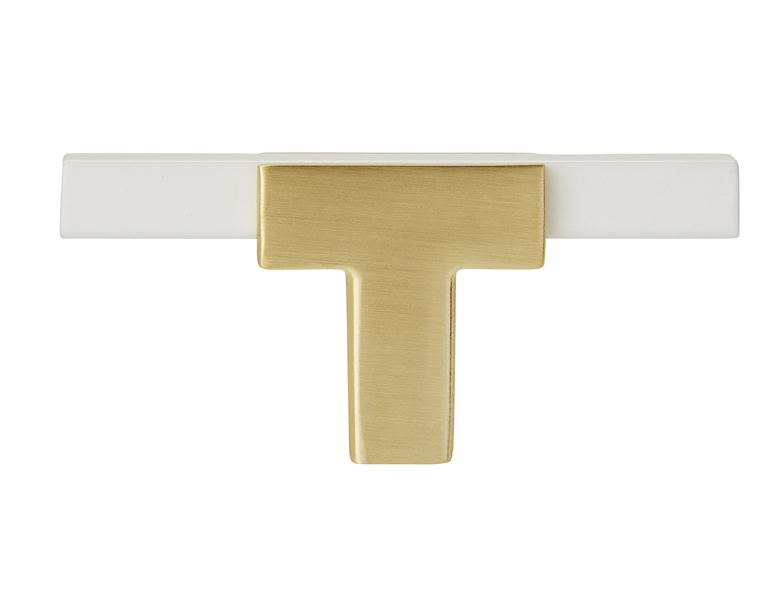 Urbanite Bar Cabinet Knob, Brushed Gold/White