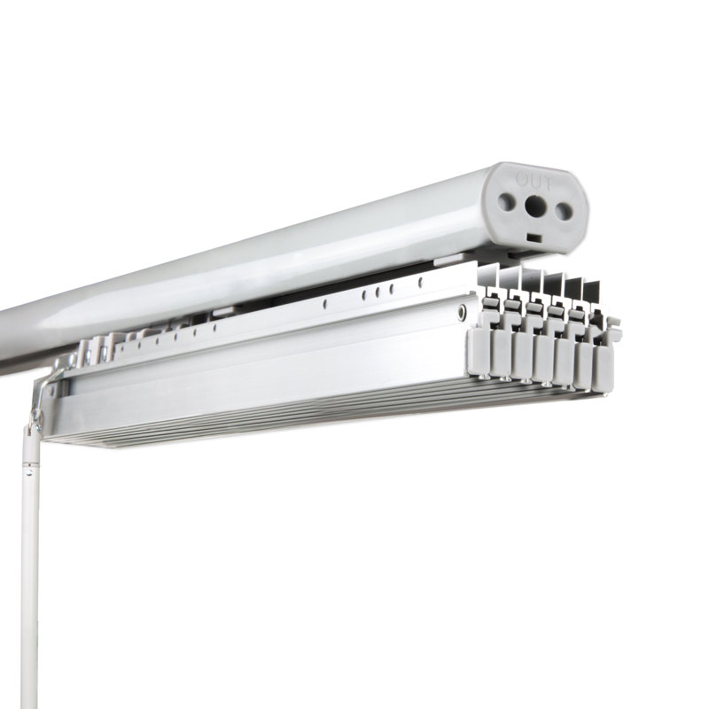 7-Panel Single Rail Panel Track Extendable 110"-153" W x 94"H, Panel Width 23.5", Macadamia, Iris, White