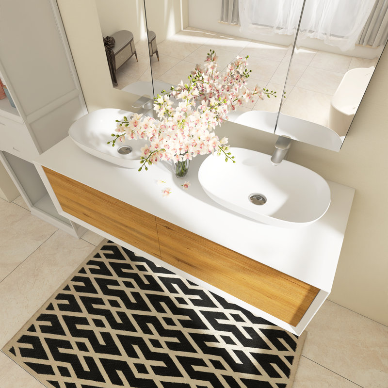 Meuble-lavabo double 55 po Shushil