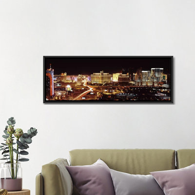 Reproduction de photo sur toile, "city allumée au soir, las vegas, nevada"