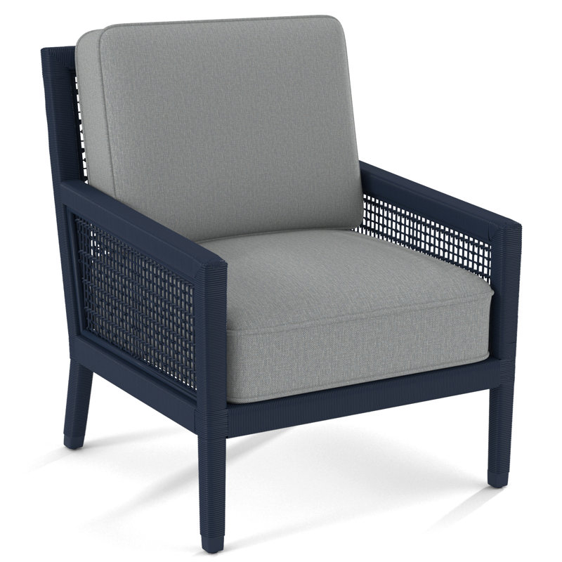 Harper 28" Wide Armchair, Navy, Light Blue Performance Fabric; 0851-55
