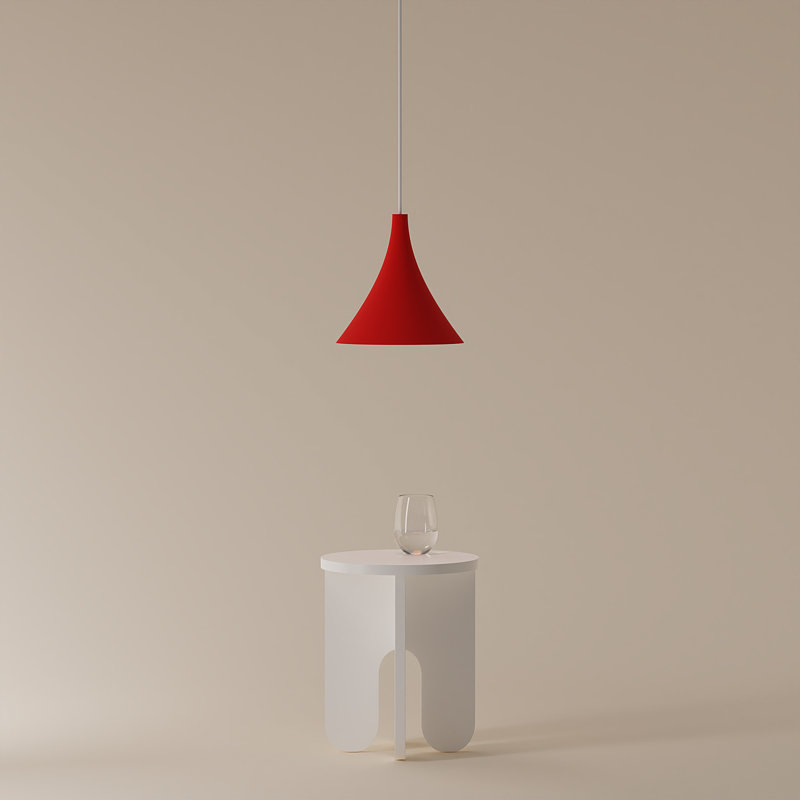 Gota Pendant Light, 17" H x 9.84" W x 9.84" D, Poppy, White