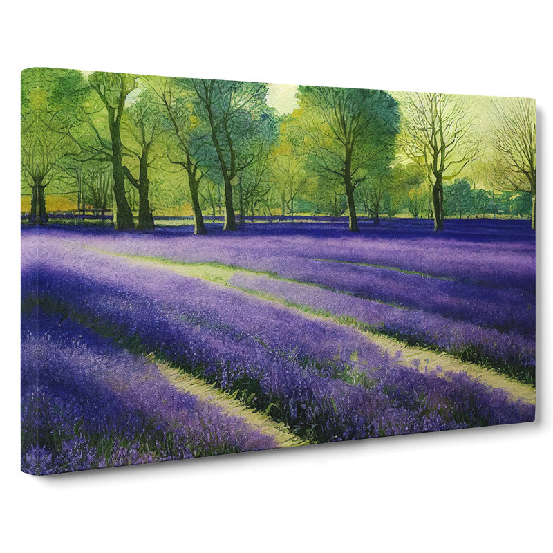 Bluebell Field Watercolour Vol.3 - Wrapped Canvas, 50cm H x 76cm W x 3cm D