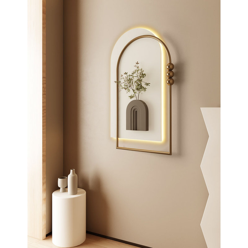 Décoration murale arche en métal crème, H 44,49 po x l 27,56 po x P 1,97 po