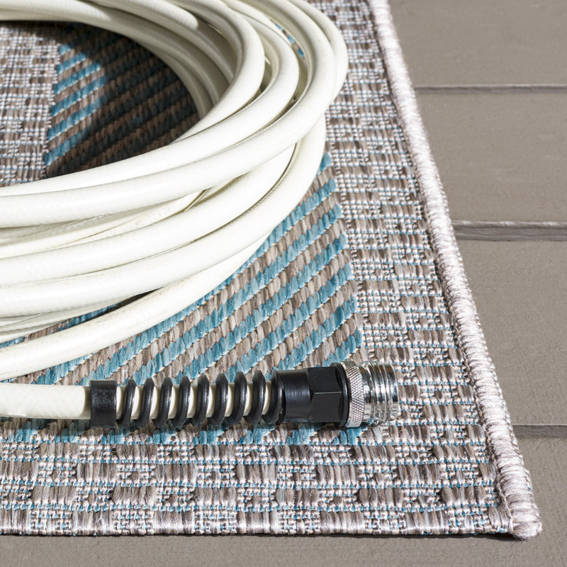 Courtyard Power Loom Performance No Pattern Indoor Rug, 5'-3" x 7'-7" Rectangle