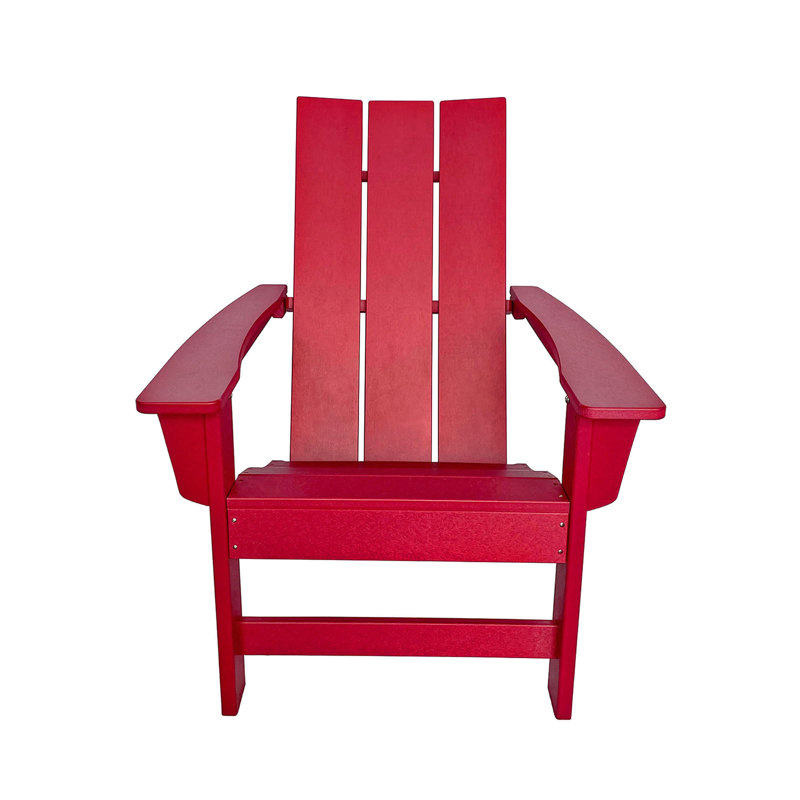 Meridian All-Weather Modern HDPE Adirondack Chair, Red