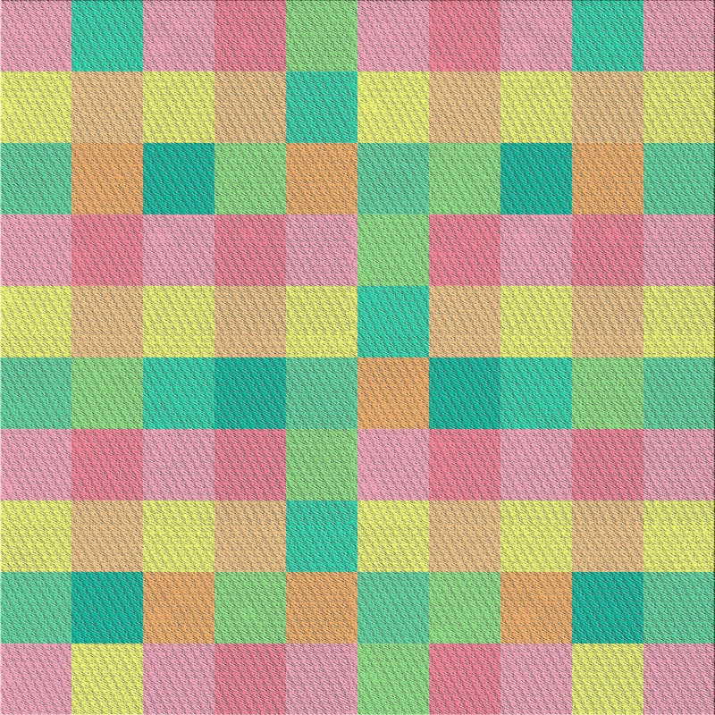 Tapis vert/jaune/rose à motifs Izaguirre, Carré 3 pi