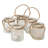 5 Piece Nautical Rope Rimmed Candle Lanterns, 3.5"