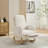 Lace Boucle Upholstered Rocking Chair with Retractable Footrest
