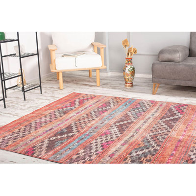 Luxurious Machine Washable Area Rug, 4.9 x 7.5 Feet, 100% Polyester, 1850 g/m², Pile Height: 0.2 inches | Eco-Friendly Recycled Poly Cotton Backing | Perfect for Living Room & Bedroom, Soft and Durable Design