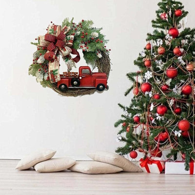 Red Truck Christmas Garland Wreath