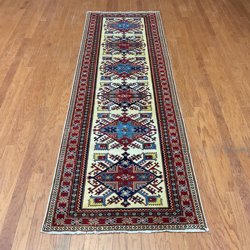  Handmade Kazak Wool Runner