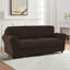 Housse de canapé en jacquard extensible 3 pièces, housse pour canapé pour 2 coussins, protecteur de meubles lavable à la machine (causeuse, chocolat)-1530418325