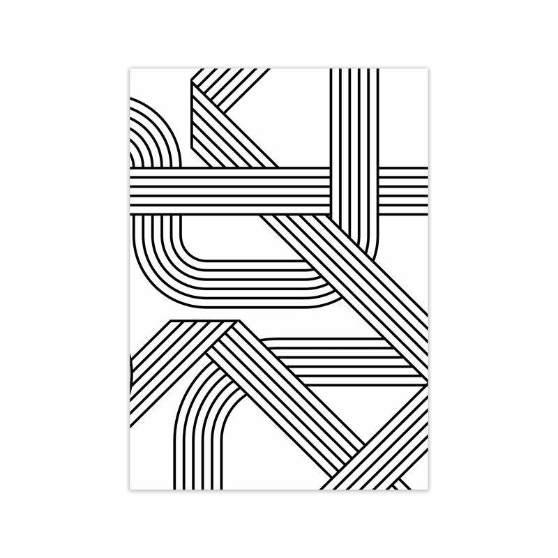 Black And White Geometric Patterns B - Print, No Frame, 42cm H x 30cm W x 1cm D