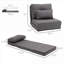 Fauteuil à billes de sol neutre à dossier unique à 5 positions réglables 2 en 1 avec revêtement en lin gris neutre