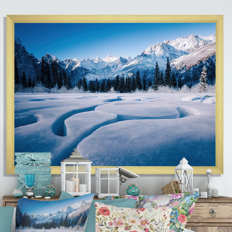 «Winter Alaskan Beauty II» sur toile, H 34 po x l 44 po x P 1,5 po, Encadrement doré