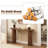 Gennari Fluted Wood Console Table with Oval Tabletop-1833927985-1824681770