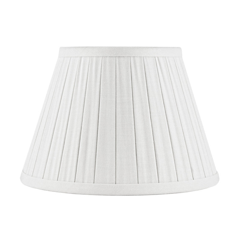 Box Pleat Linen Lamp Shade (Spider), 10" H x 14" W x 14" D, Eggshell