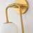2-Light Brass Wall Sconce With Frosted Glass Globes