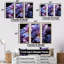 «Midnight Purple Irises Serenity Unveilé I», ensemble d'art mural sur toile-107743856-107743861