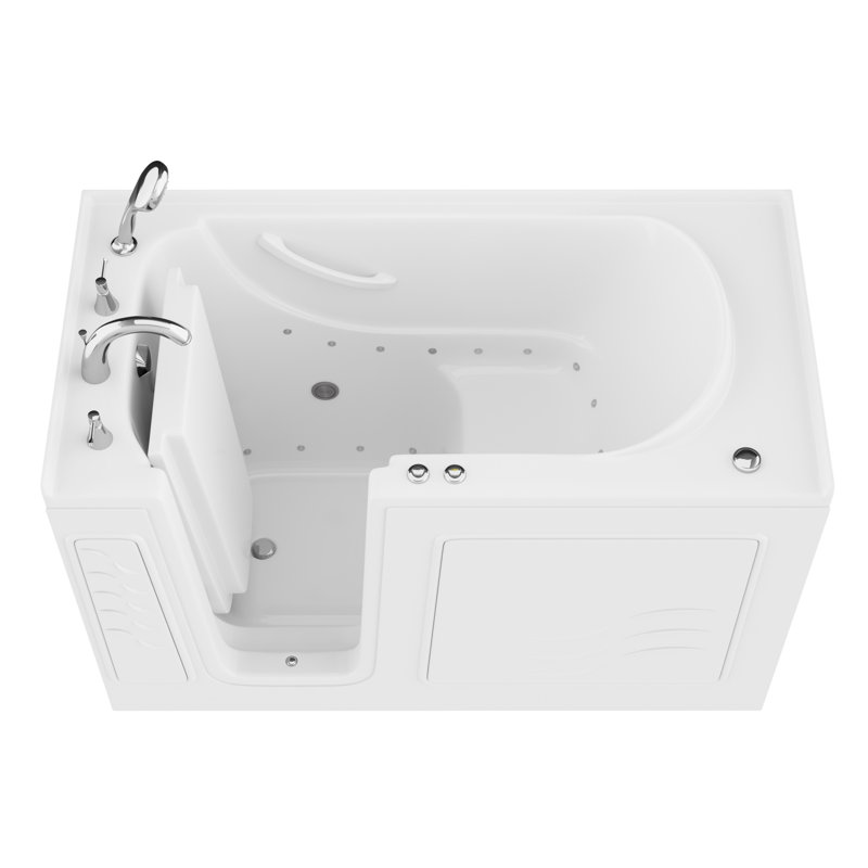 Therapeutic Tubs 30 in. x 60 in. Left Drain Quick Fill Walk-In Air Tub in White, Left, White
