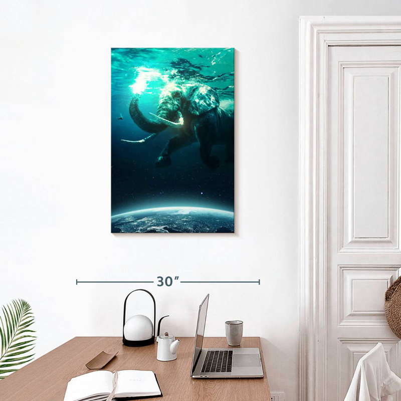 Brampt Elephant In Space, 30" H x 20" W