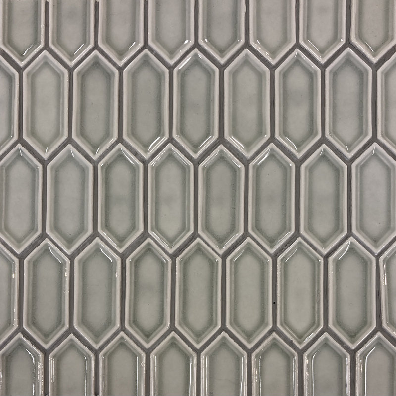 Palermo 1.38" x 3.38" Beveled Porcelain Honeycomb Mosaic Wall Tile, Grigio