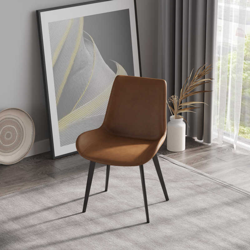 Chaise de salle à manger moderne et minimaliste, Brun, 4