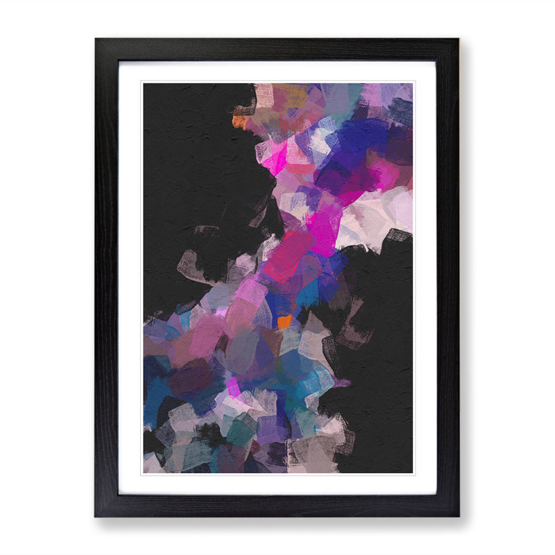 Lullaby Abstract - Framed Print, 34cm H x 25cm W x 2cm D, Black