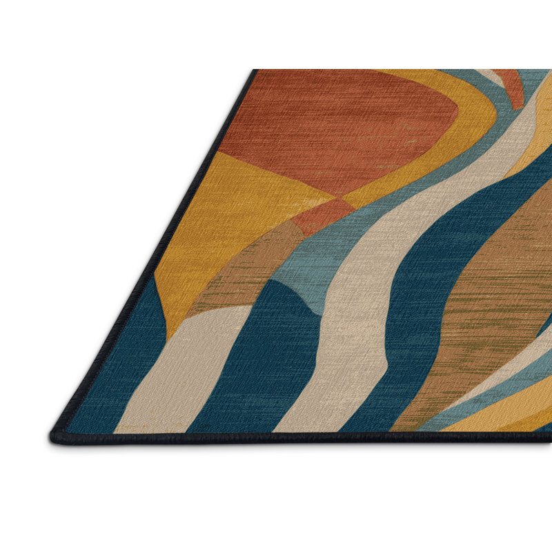 Tapis brun lavable à la machine, Carré 6 pi x 6 pi