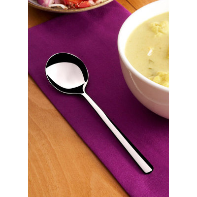 Maverick Stainless Steel Soup Spoon | 7.3", Silver, Set of 12