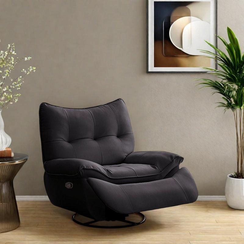 Faites tourner et inclinez doucement le fauteuil inclinable, Noir