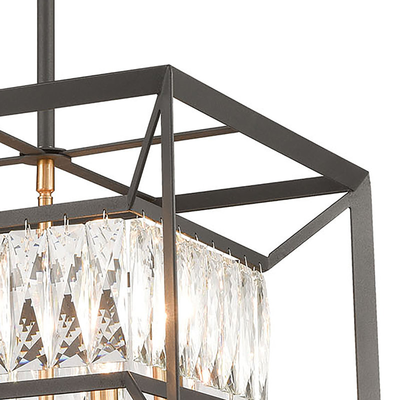 Lustre à 4 lumières de 15 po de largeur Starlight - gris anthracite