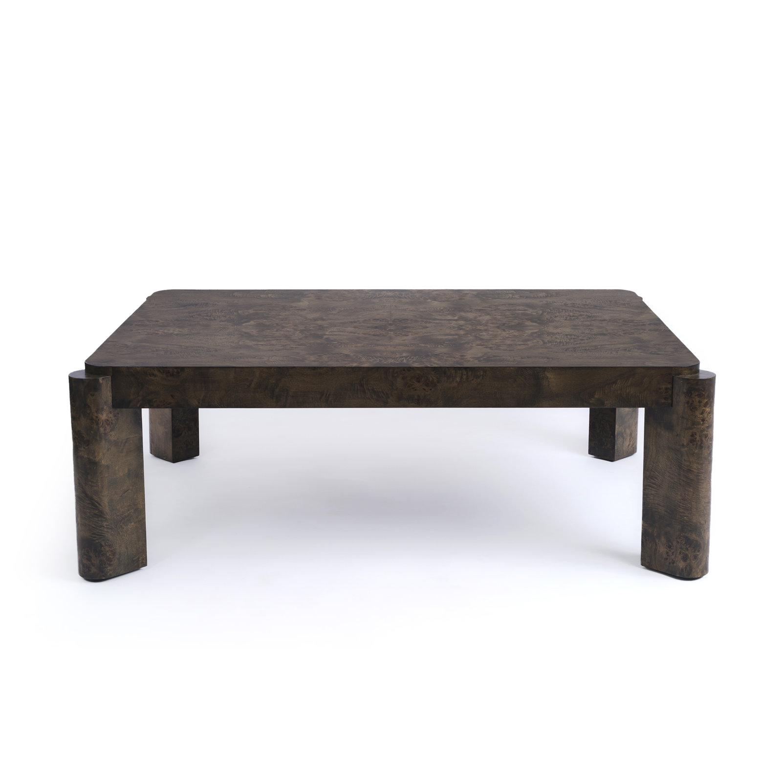 Jakus 47" Burl Wood Coffee Table, Dark Burl