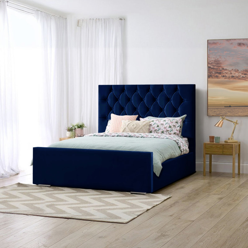 Theirry Upholstered Bed, Super King (6'), Marine