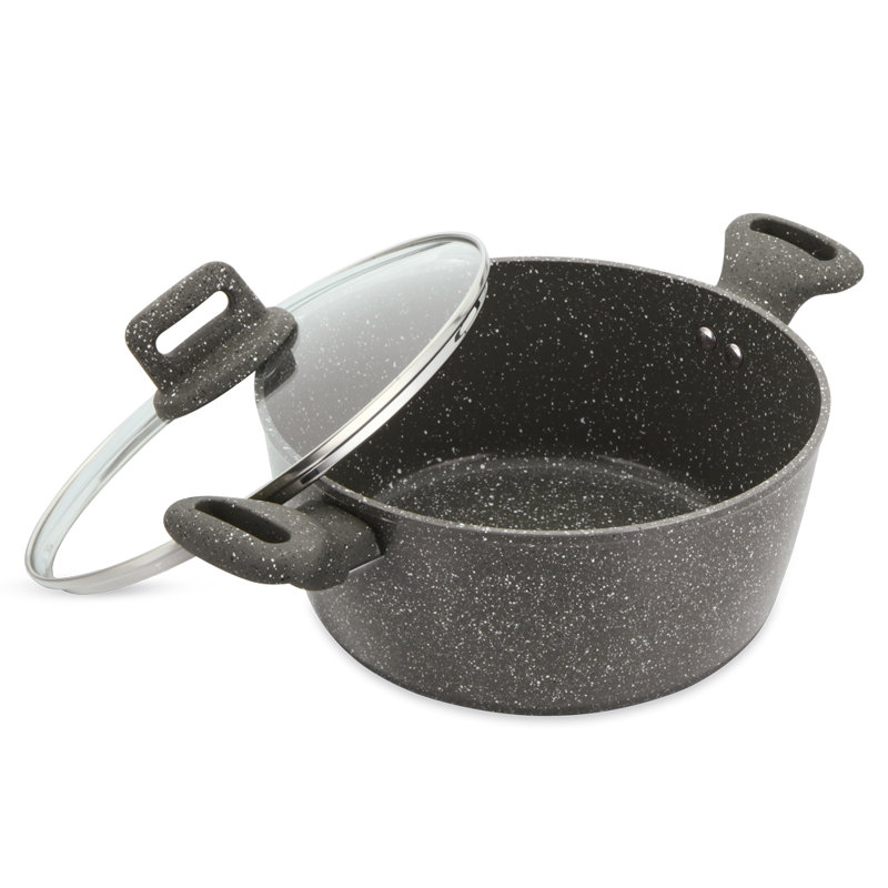 ZOYA 8 - Piece Non-Stick Aluminum Cookware Set, Grey