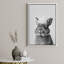 «Bunny with Soap Bubbles», impression sur toile encadrée d'un animal monochrome adorable pour une décoration ludique de salle de bain ou de chambre de bébé-112455260-112455259-112455267