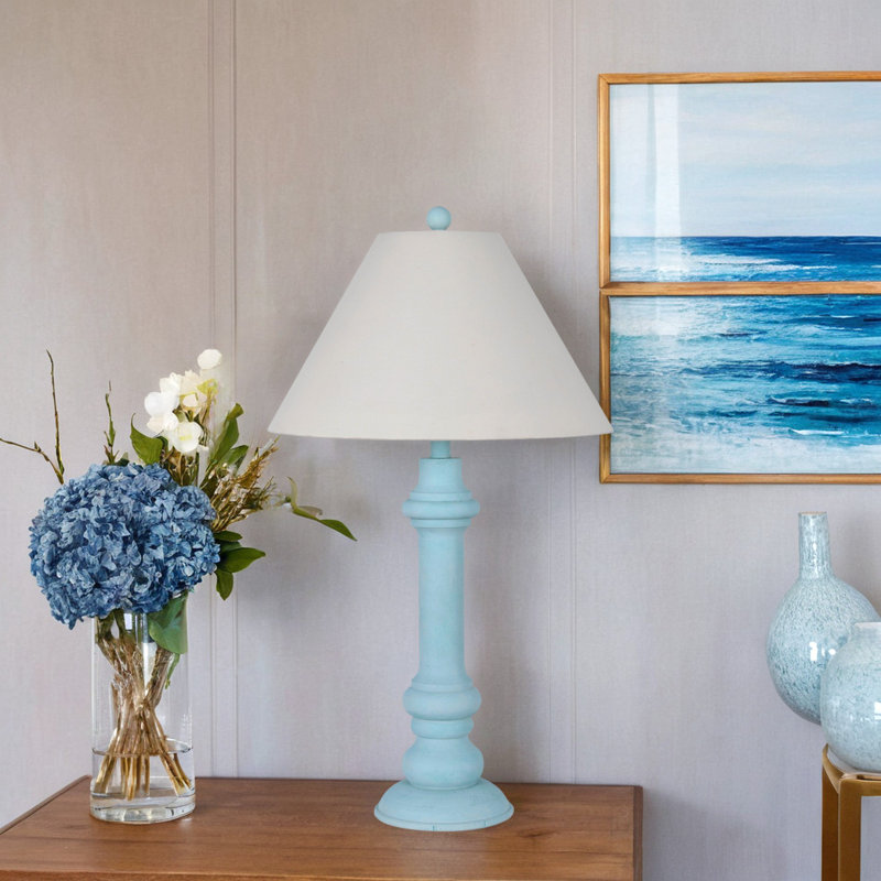 Diandre Resin Buffet Lamp, Light Blue