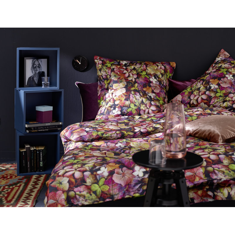 Coloured Nights Floral Duvet Cover Set with Pillowcases, Single - 1 Pillowcase (80 x 80 cm)
